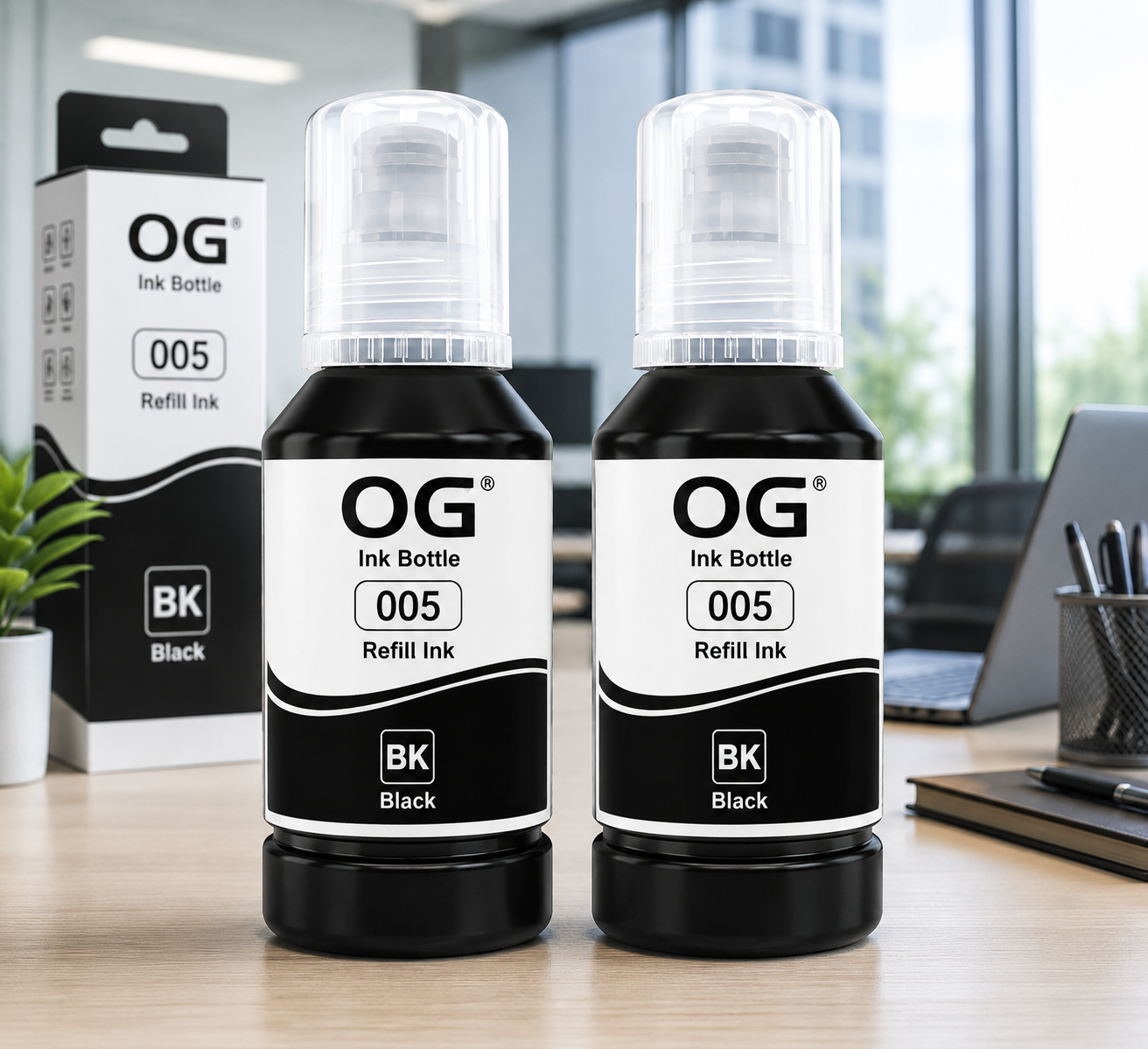 OG 005 Black Ink Bottle Compatible Pack of 2