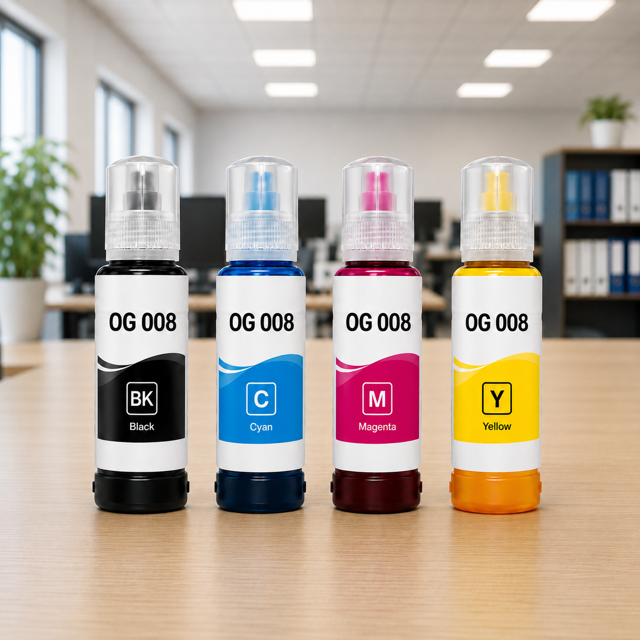 OG 008 Ink Bottle Compatible Black/Cyan/Yellow/Magenta set