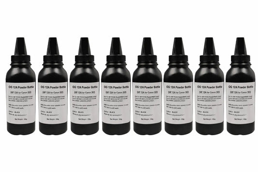 OG 12A Toner Powder Bottle for Refilling HP/Canon 12A/303/fx9 8pic 100gm