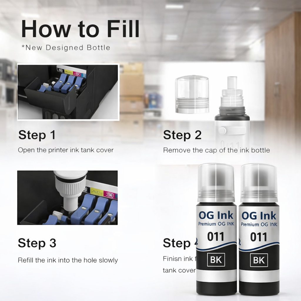 OG  011 & 012 Refill Ink Bottle Compatible (70ml) Neo online store