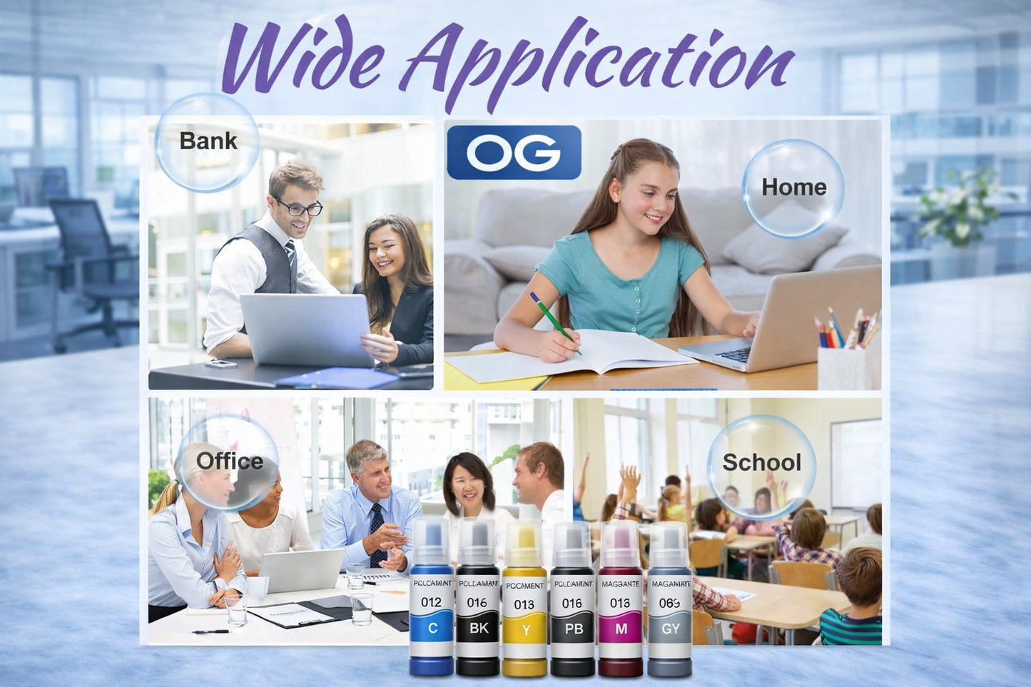 OG 057 Refill Ink Bottle set for Epson L8050, L18050  Printer (Full Color Set 6 Color) Neo online store
