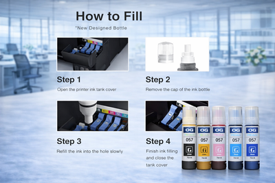 OG 057 Refill Ink Bottle set for Epson L8050, L18050  Printer (Full Color Set 6 Color) Neo online store