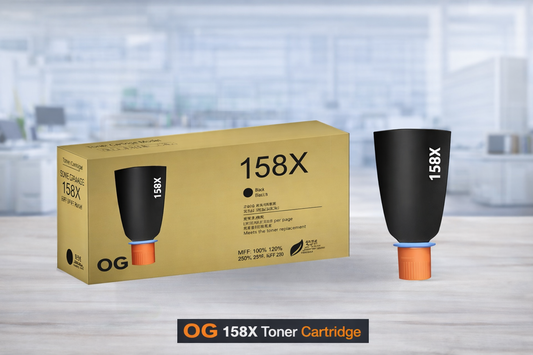 OG 158X Toner Cartridge packaging with toner cartridge