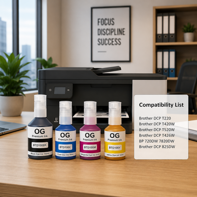OG BTD100 Ink Bottle Compatible Set (BK/C/M/Y)