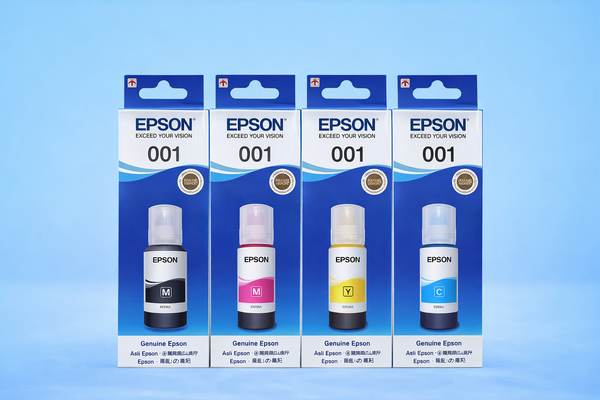 Epson Original  001 Ink Bottle 4 Colors (Black/Cyan/Yellow/Magenta) Black 127ml colour 70ml Neo online store