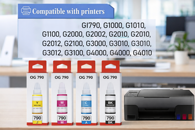 OG 790 Ink Bottle Compatible for Canon Ink (Bk/C/Y/M)(Set of 4) Neo online store