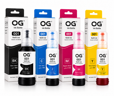 OG 001 Ink Bottle Compatible Black/Cyan/Yellow/Magenta 4pc (BK/C/Y/M 70ML)
