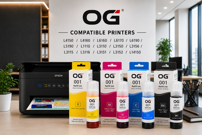OG 001 Ink Bottle Compatible Black/Cyan/Yellow/Magenta 4pc (BK/C/Y/M 70ML)