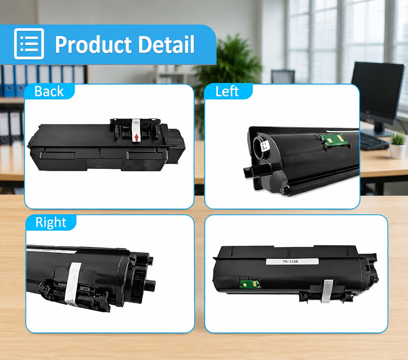OG TK-1158 Black Compatible Toner Cartridge for Kyoceraa
